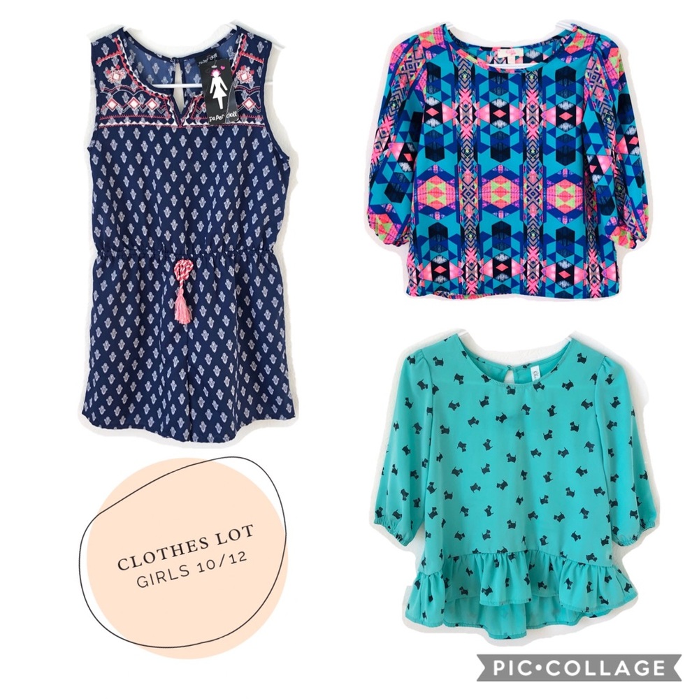Girls  size 10/12 clothing lot: shorts and romper